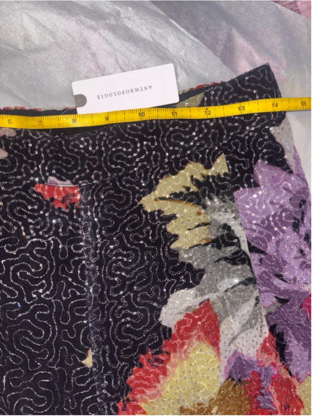 NEW Ranna Gill Designer Avant Garde Sequin Floral WideLeg Pants S Anthropologie - Picture 5 of 10